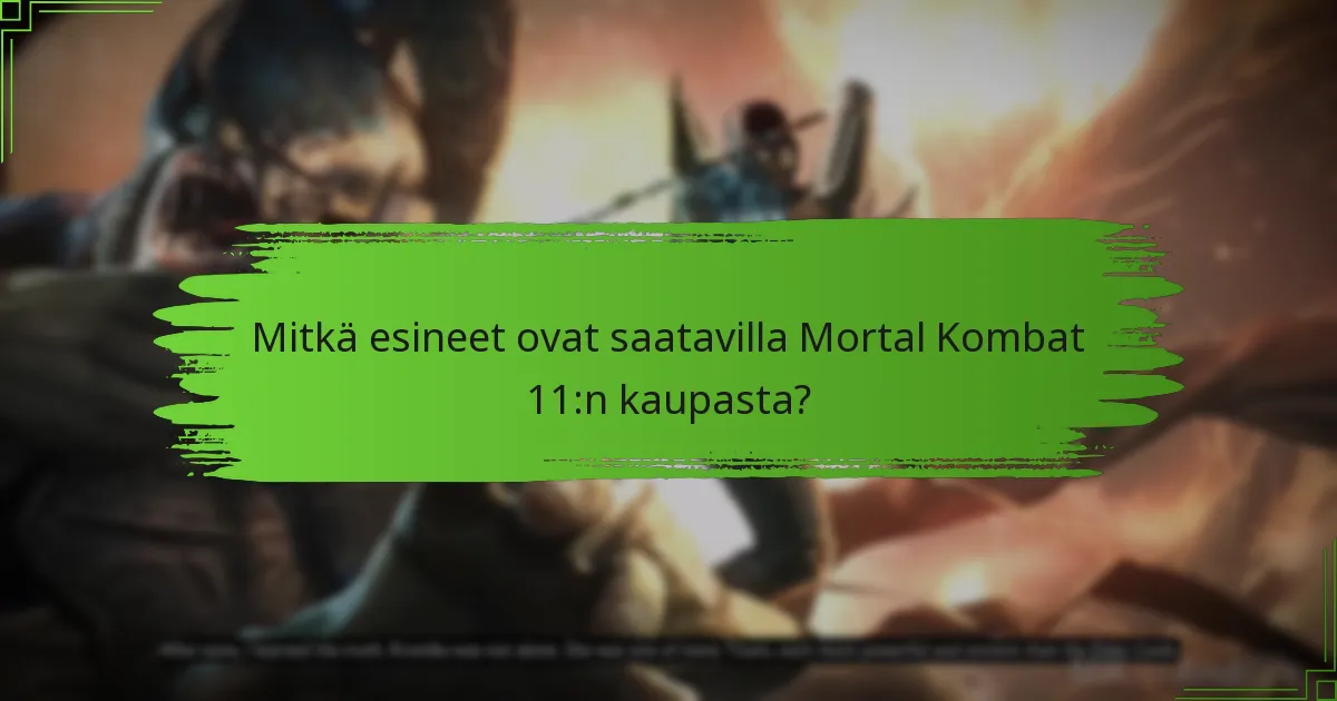 Mitkä esineet ovat saatavilla Mortal Kombat 11:n kaupasta?